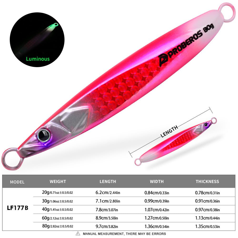 KATYUSHA Metal Jig Lure, 20g-80g, Multi-Color Holographic Fish Design. Saltwater Vertical Jigging Bait, 3D Eye & Scale Pattern