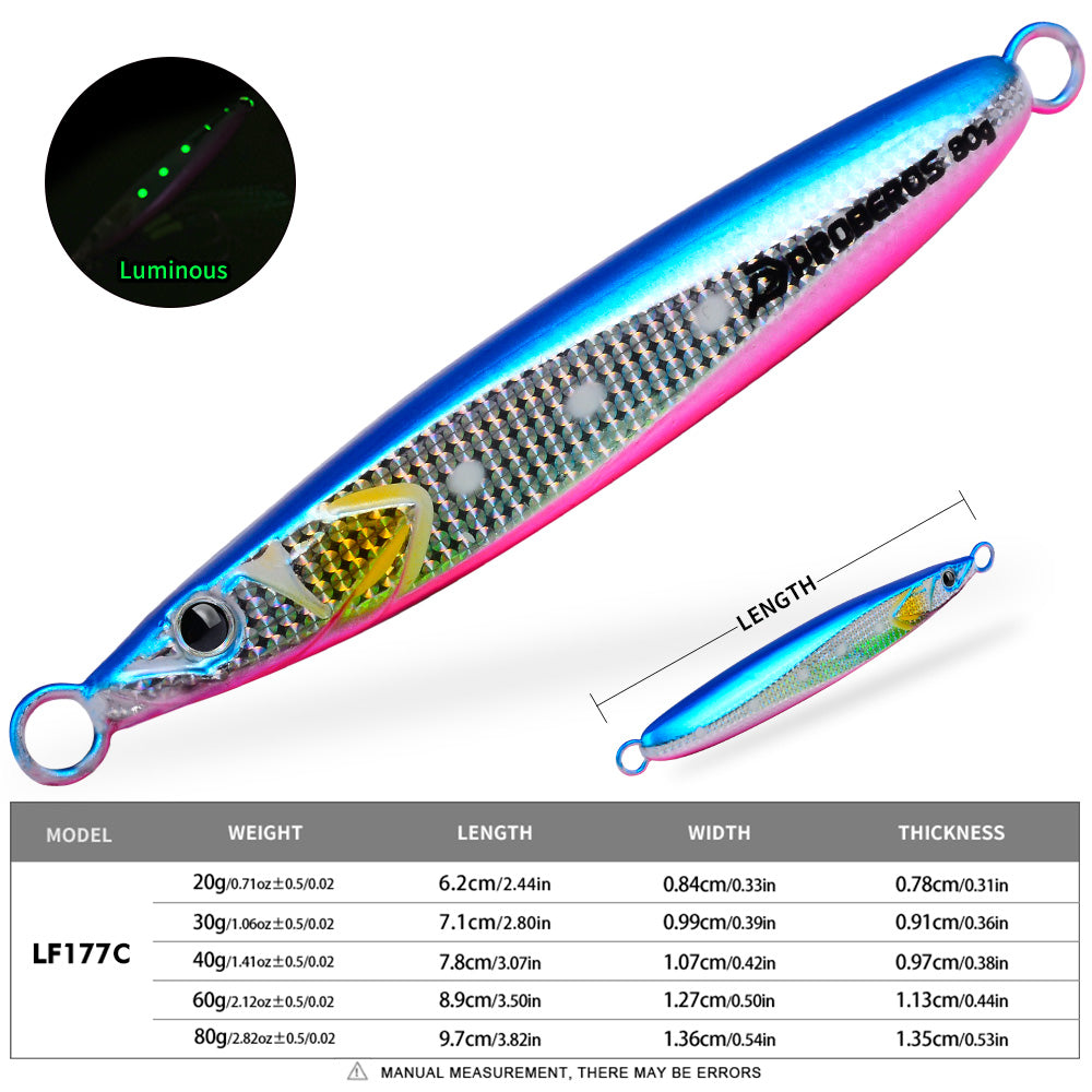 KATYUSHA Metal Jig Lure, 20g-80g, Multi-Color Holographic Fish Design. Saltwater Vertical Jigging Bait, 3D Eye & Scale Pattern