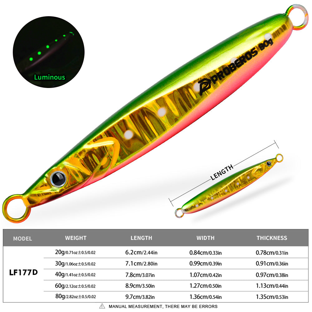 KATYUSHA Metal Jig Lure, 20g-80g, Multi-Color Holographic Fish Design. Saltwater Vertical Jigging Bait, 3D Eye & Scale Pattern