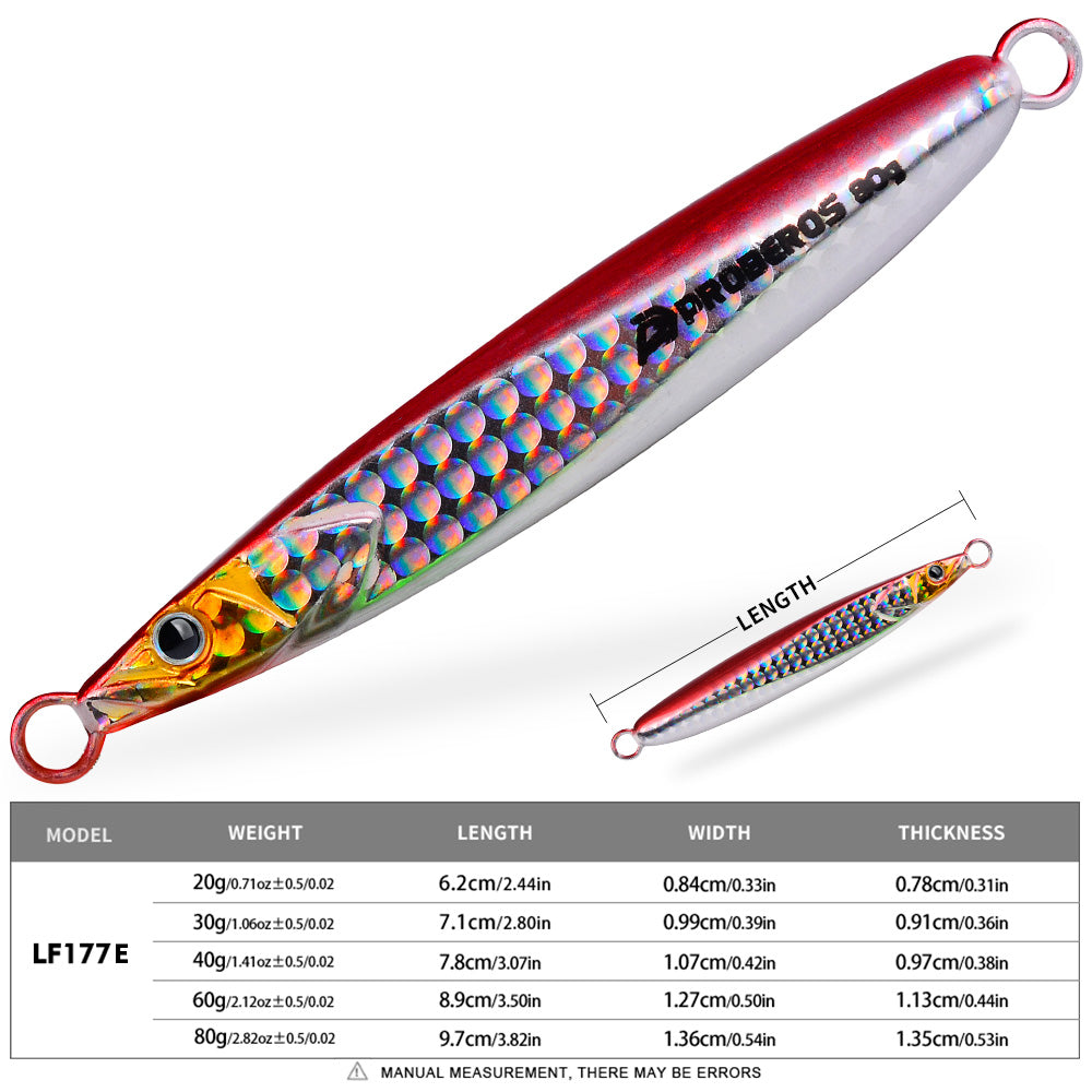KATYUSHA Metal Jig Lure, 20g-80g, Multi-Color Holographic Fish Design. Saltwater Vertical Jigging Bait, 3D Eye & Scale Pattern