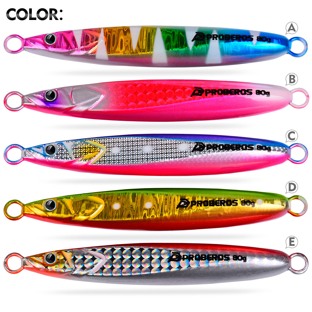 KATYUSHA Metal Jig Lure, 20g-80g, Multi-Color Holographic Fish Design. Saltwater Vertical Jigging Bait, 3D Eye & Scale Pattern