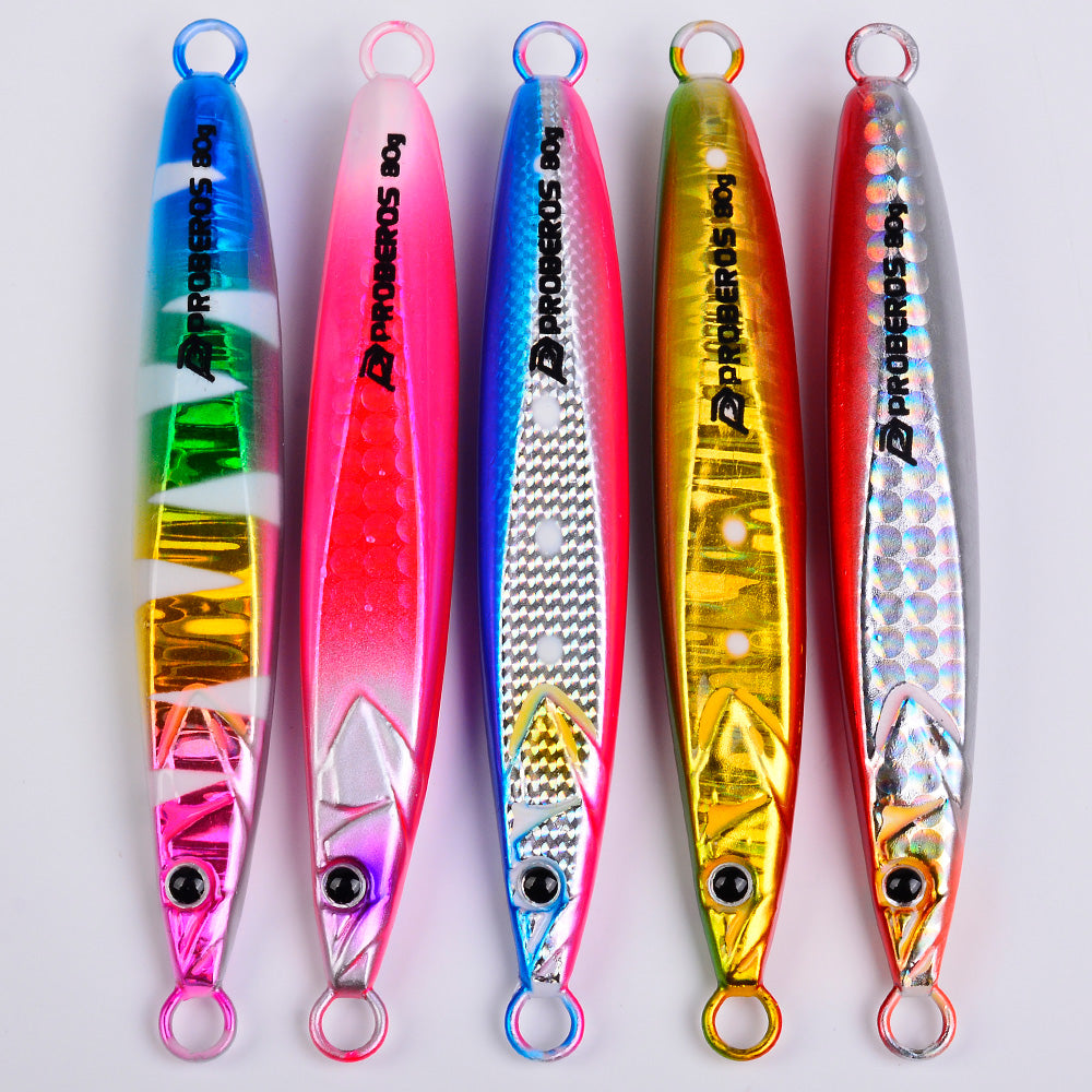 KATYUSHA Metal Jig Lure, 20g-80g, Multi-Color Holographic Fish Design. Saltwater Vertical Jigging Bait, 3D Eye & Scale Pattern