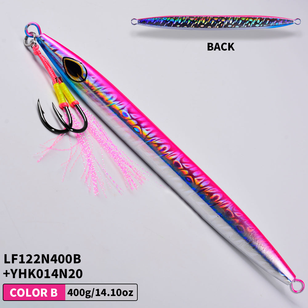 KATYUSHA 1PCS Metal Jigs Lure with Assist Hook 120g-400g Sinking Saltwater Vertical Fishing Jigging Bait Long Casting Hard Wobbler Sea Pesca Isca