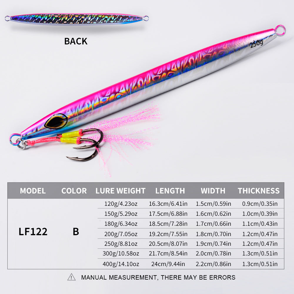 KATYUSHA 1PCS Metal Jigs Lure with Assist Hook 120g-400g Sinking Saltwater Vertical Fishing Jigging Bait Long Casting Hard Wobbler Sea Pesca Isca