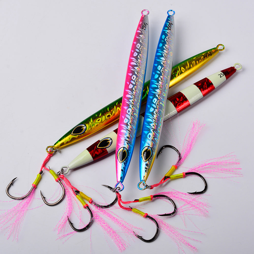 KATYUSHA 1PCS Metal Jigs Lure with Assist Hook 120g-400g Sinking Saltwater Vertical Fishing Jigging Bait Long Casting Hard Wobbler Sea Pesca Isca