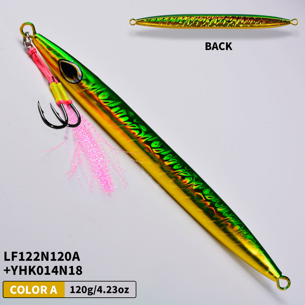 KATYUSHA 1PCS Metal Jigs Lure with Assist Hook 120g-400g Sinking Saltwater Vertical Fishing Jigging Bait Long Casting Hard Wobbler Sea Pesca Isca