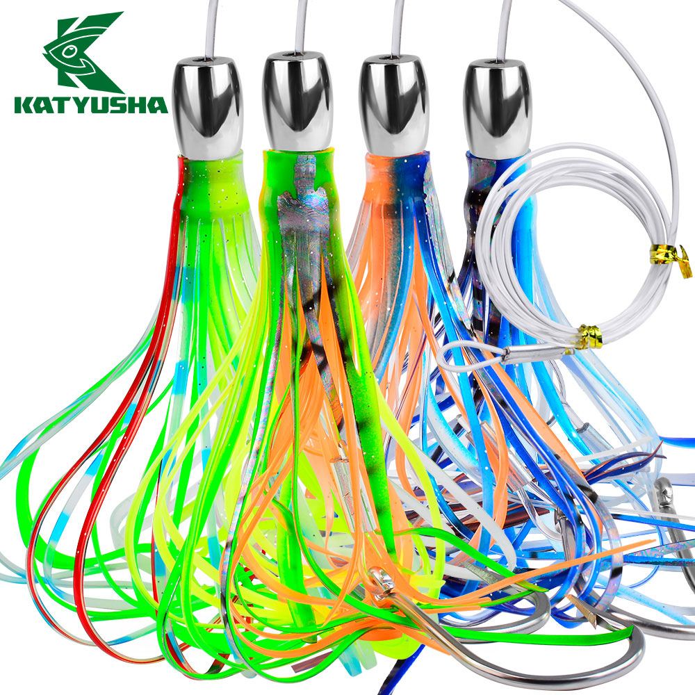 KATYUSHA Squid Trolling Lure, 66.5g, 20cm, with 8/ 0# Hook & 170cm Leader