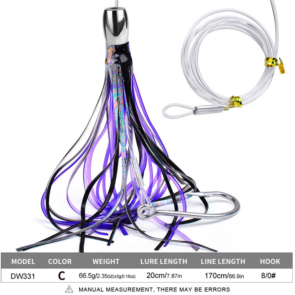 KATYUSHA Squid Trolling Lure, 66.5g, 20cm, with 8/ 0# Hook & 170cm Leader