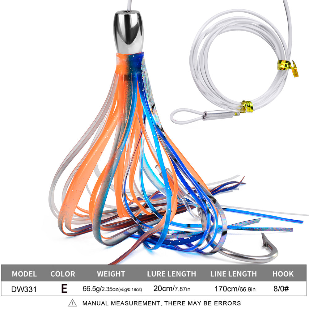 KATYUSHA Squid Trolling Lure, 66.5g, 20cm, with 8/ 0# Hook & 170cm Leader