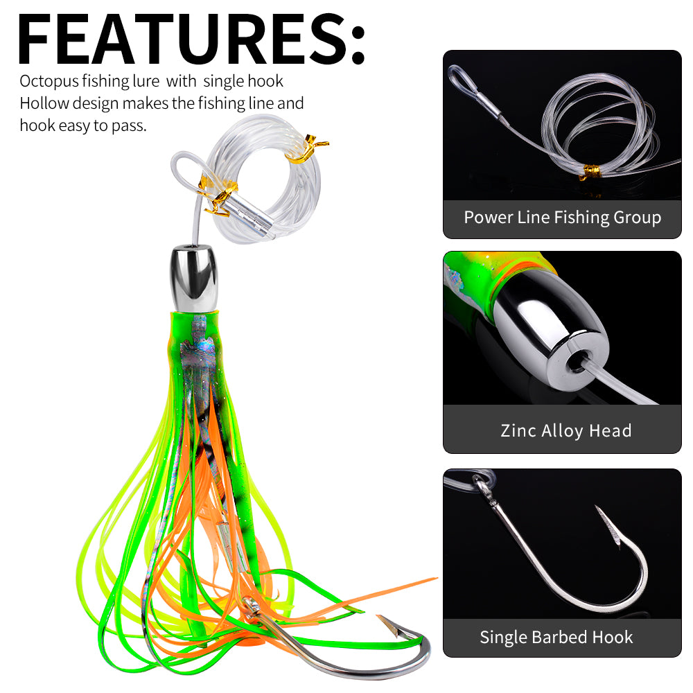 KATYUSHA Squid Trolling Lure, 66.5g, 20cm, with 8/ 0# Hook & 170cm Leader