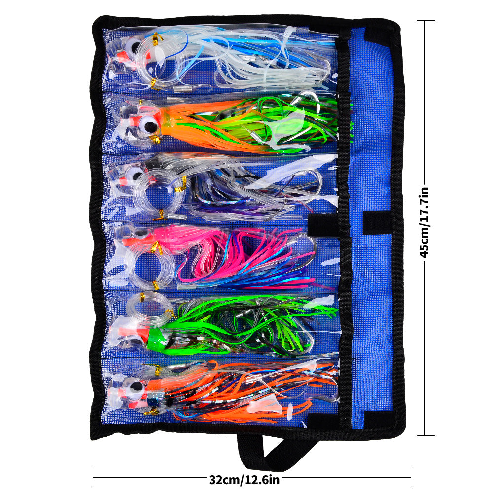 KATYUSHA Trolling Lure Set for Big Game Deep Sea Fishing 6/ 6.7/ 8.7/ 9 inch Trolling Lure Set (6Pcs/ Set with Net Bag)