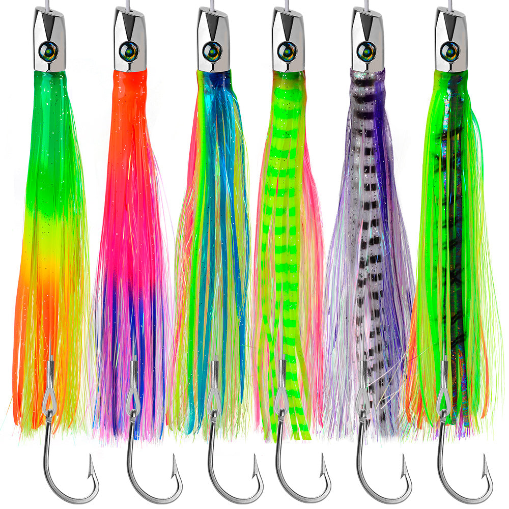 KATYUSHA Trolling Lure Set for Big Game Deep Sea Fishing 6/ 6.7/ 8.7/ 9 inch Trolling Lure Set (6Pcs/ Set with Net Bag)