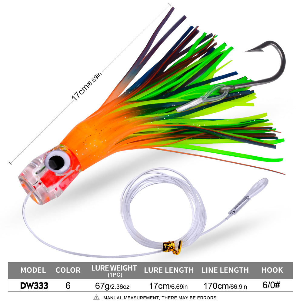KATYUSHA Trolling Lure Set for Big Game Deep Sea Fishing 6/ 6.7/ 8.7/ 9 inch Trolling Lure Set (6Pcs/ Set with Net Bag)