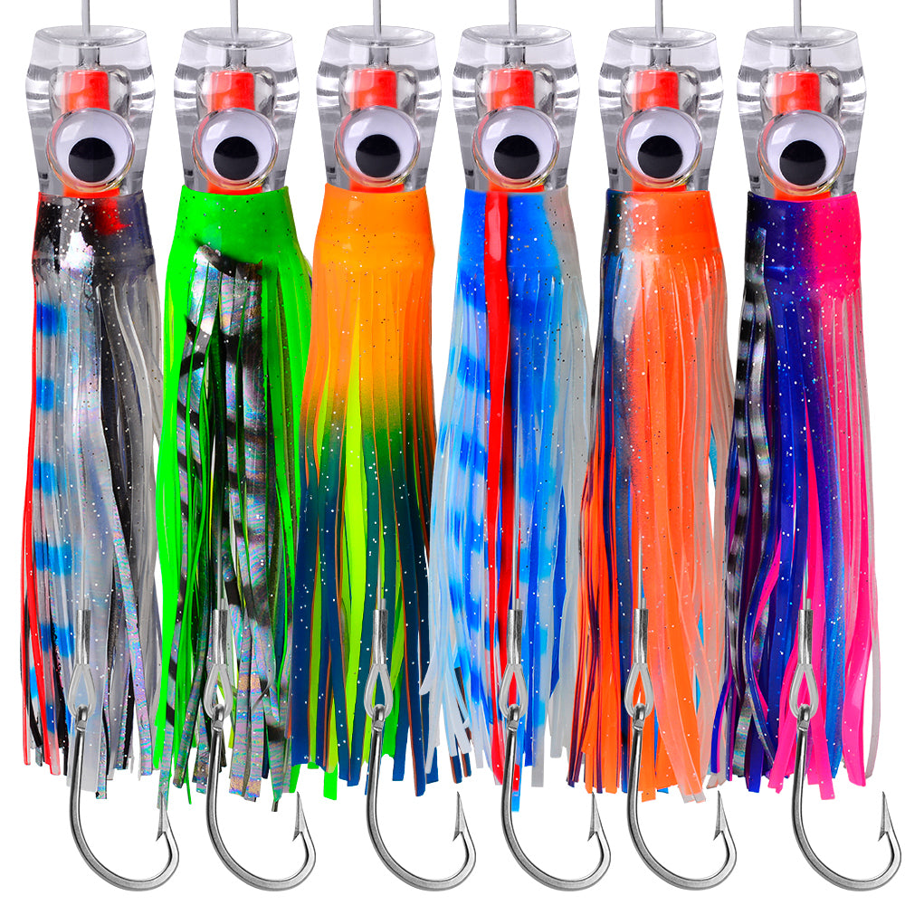 KATYUSHA Trolling Lure Set for Big Game Deep Sea Fishing 6/ 6.7/ 8.7/ 9 inch Trolling Lure Set (6Pcs/ Set with Net Bag)
