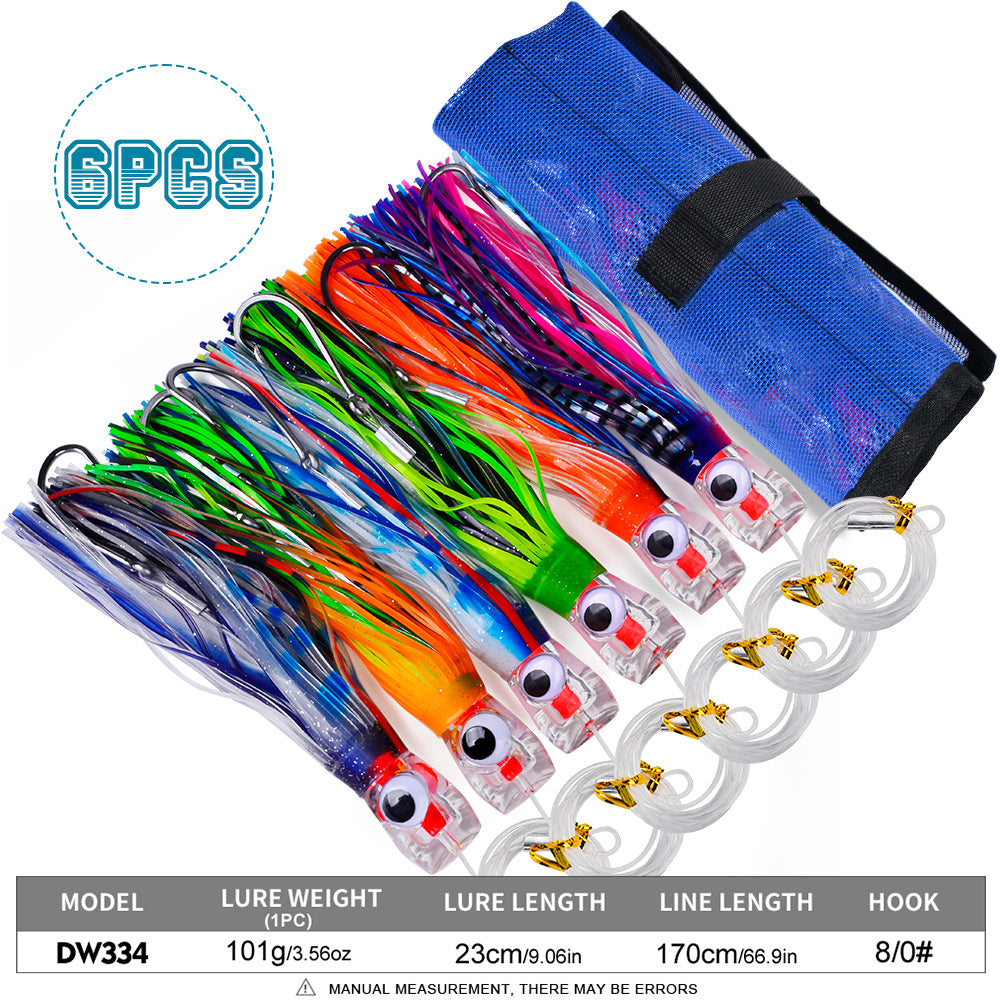 KATYUSHA Trolling Lure Set for Big Game Deep Sea Fishing 6/ 6.7/ 8.7/ 9 inch Trolling Lure Set (6Pcs/ Set with Net Bag)
