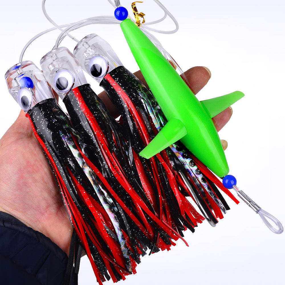 KATYUSHA Offshore Big Game Trolling Rig, Dolphin + Squid Skirt Design, Lead Head Hook