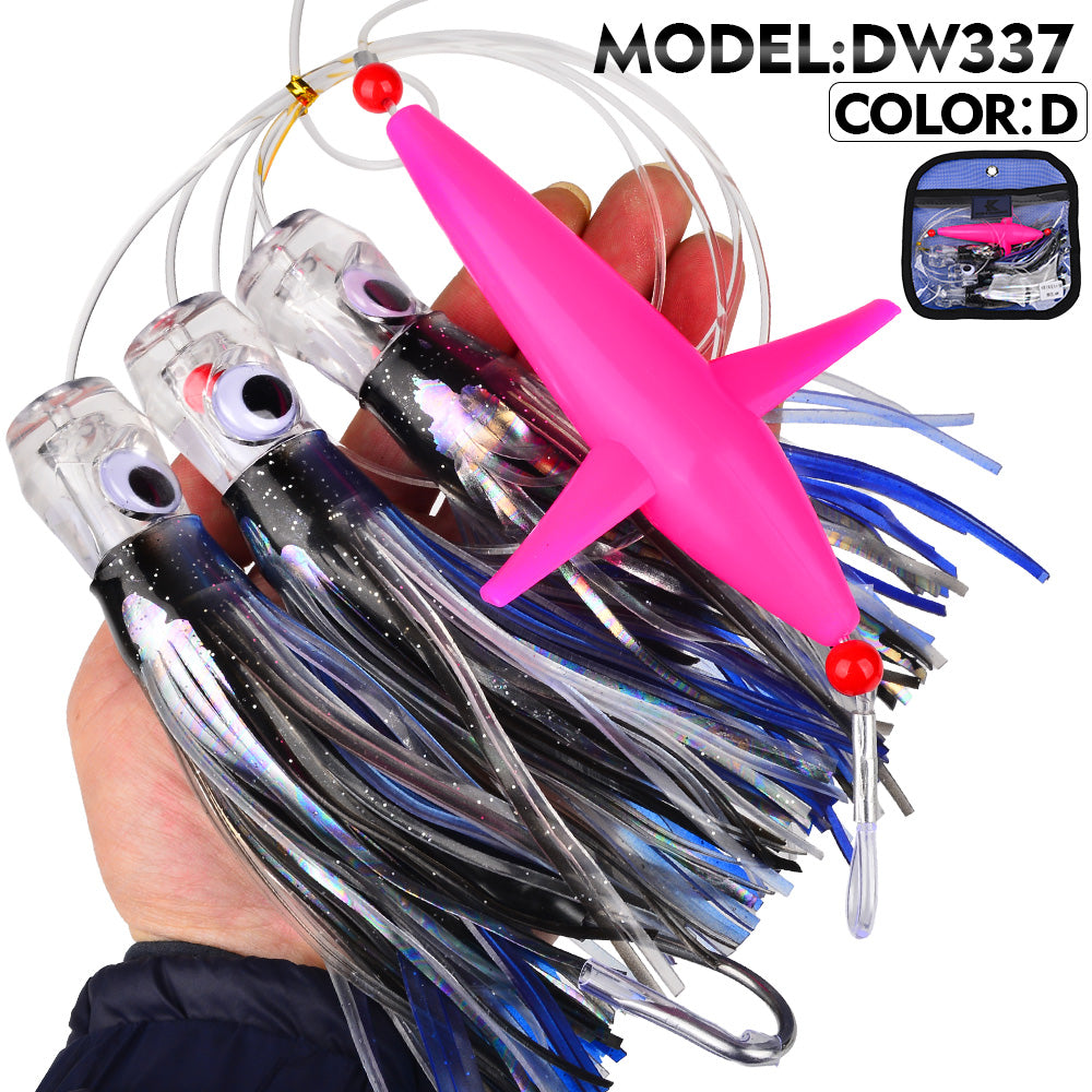 KATYUSHA Offshore Big Game Trolling Rig, Dolphin + Squid Skirt Design, Lead Head Hook