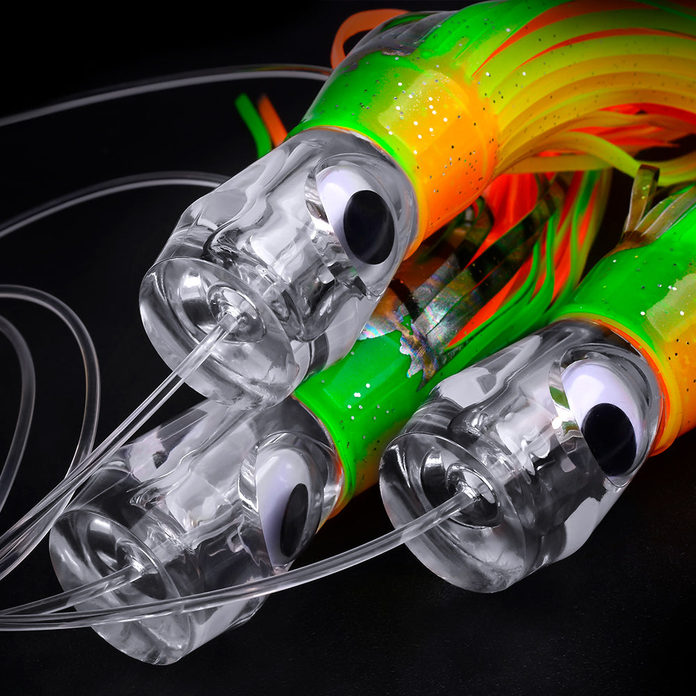 KATYUSHA Offshore Big Game Trolling Rig, Dolphin + Squid Skirt Design, Lead Head Hook