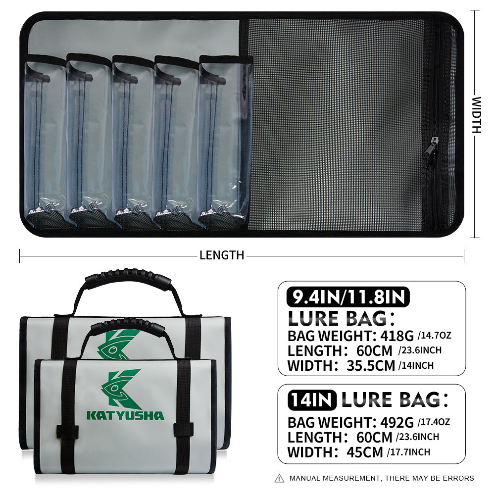 KATYUSHA Trolling Lure Set, 5PCS/ Set, 9/ 11/ 14in, Round/ Pointed Head, with Storage Bag