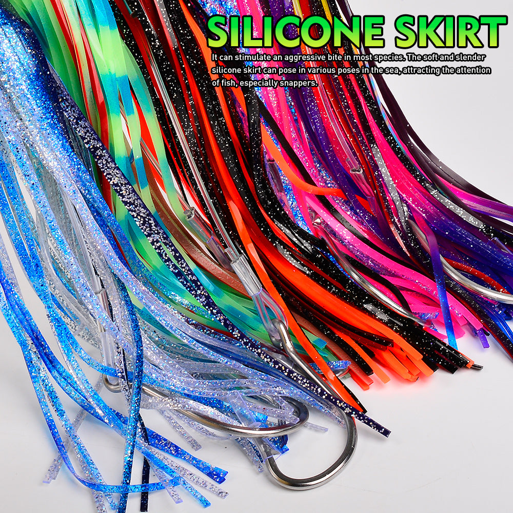 KATYUSHA Trolling Lure Set, 5PCS/ Set, 9/ 11/ 14in, Round/ Pointed Head, with Storage Bag