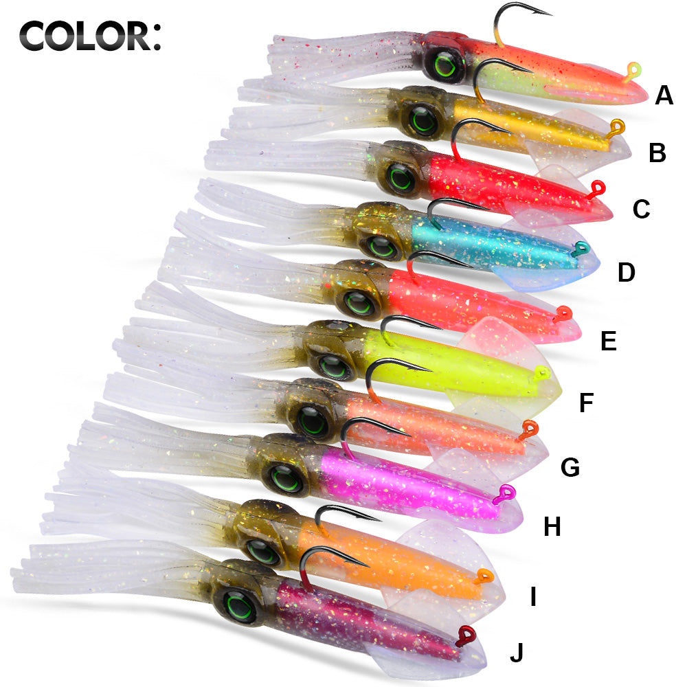 KATYUSHA Squid Lead Jig Lure, 35.5g/ 47.2g/ 13.5cm, Pre-Rigged Single Hook