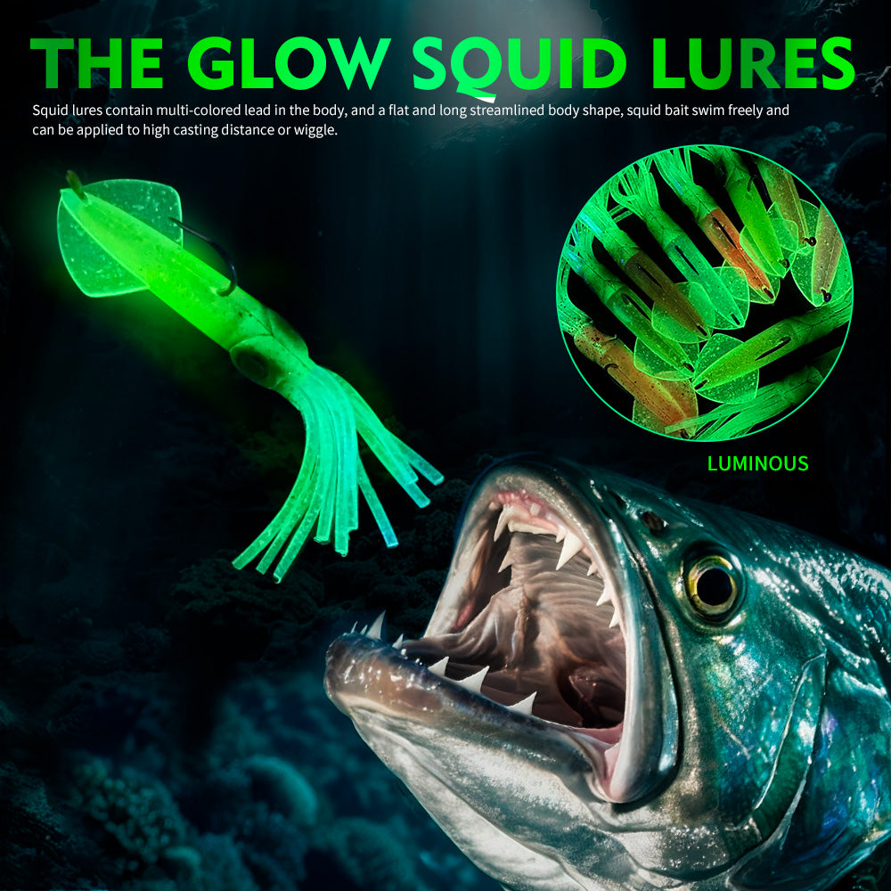 KATYUSHA Squid Lead Jig Lure, 35.5g/ 47.2g/ 13.5cm, Pre-Rigged Single Hook