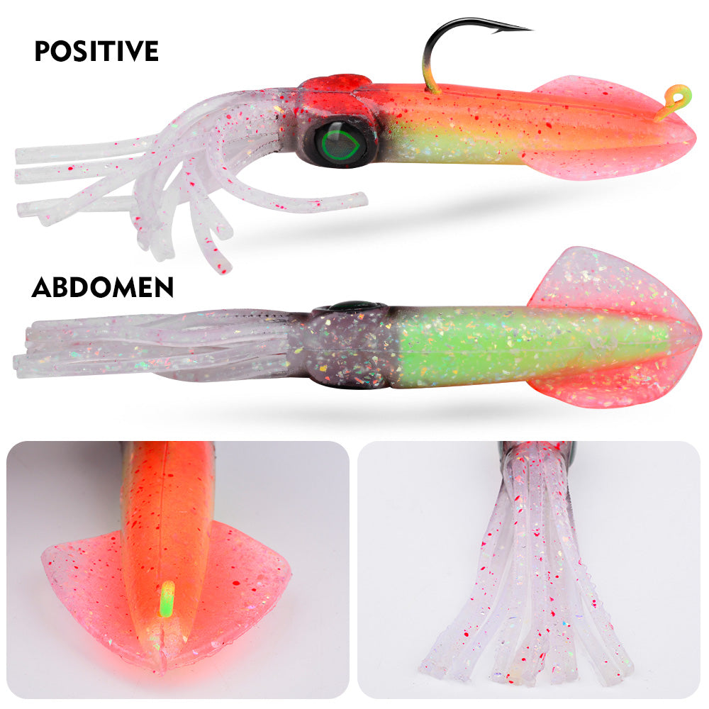 KATYUSHA Squid Lead Jig Lure, 35.5g/ 47.2g/ 13.5cm, Pre-Rigged Single Hook