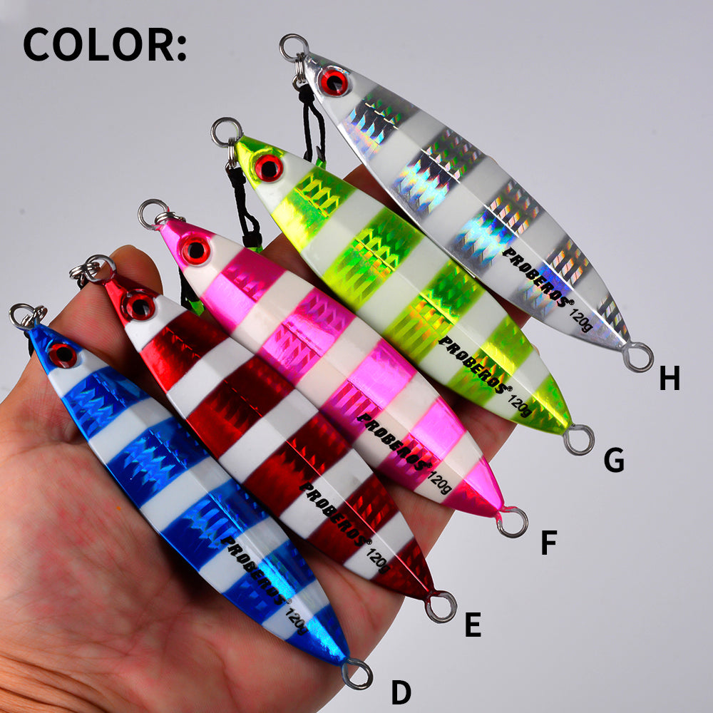 KATYUSHA 80g-100g-120g Glowing Sea Fishing Lure with Assist Hook Seawater Jigging Long Throw Metal Lure Lure Boat Fishing Bait