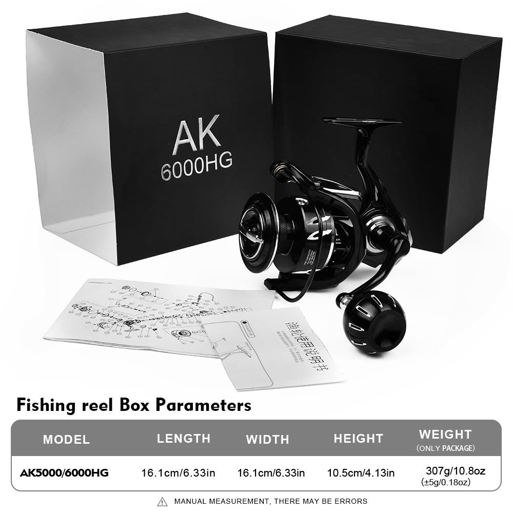 KATYUSHA AK5000/ AK6000 Spinning Reel CNC Aluminium Saltwater - retail packaging