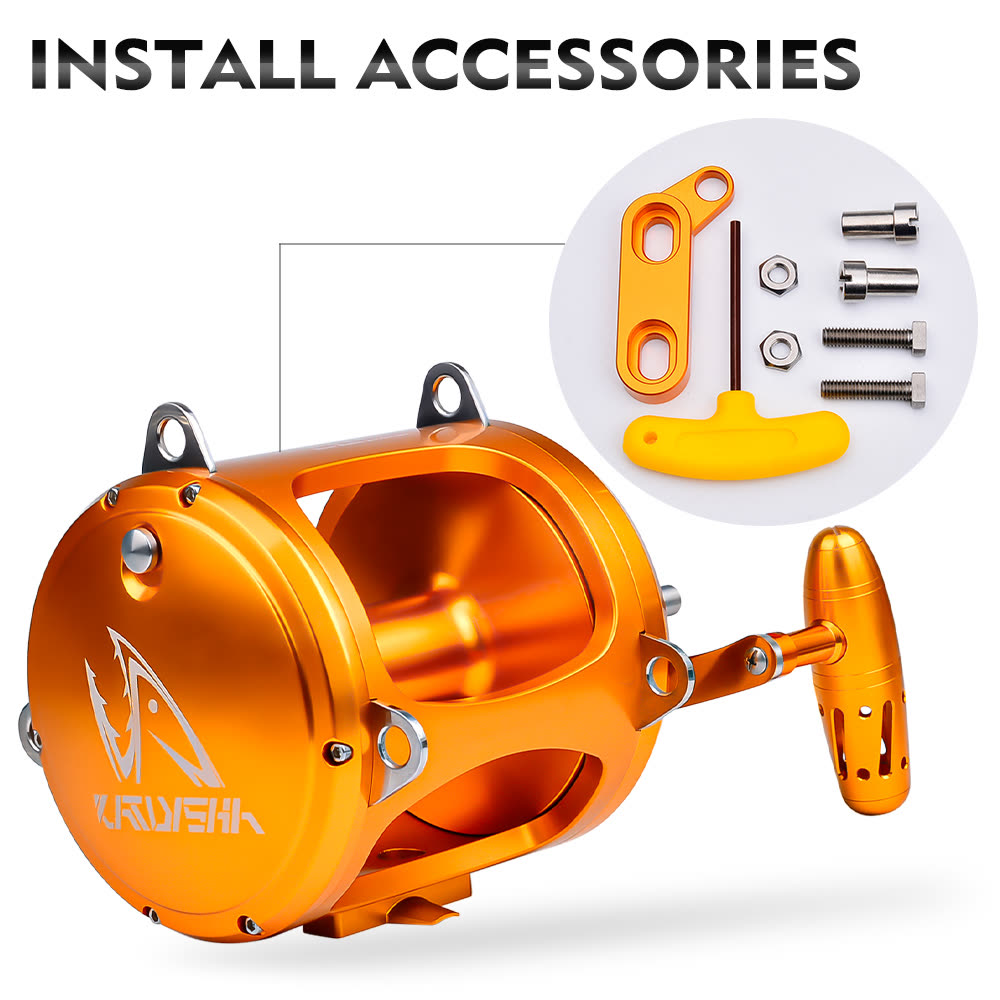 KATYUSHA DG80II Jigging Reel - 45KG Max Drag, Heavy - Duty Fishing Reel for Trolling - detail view