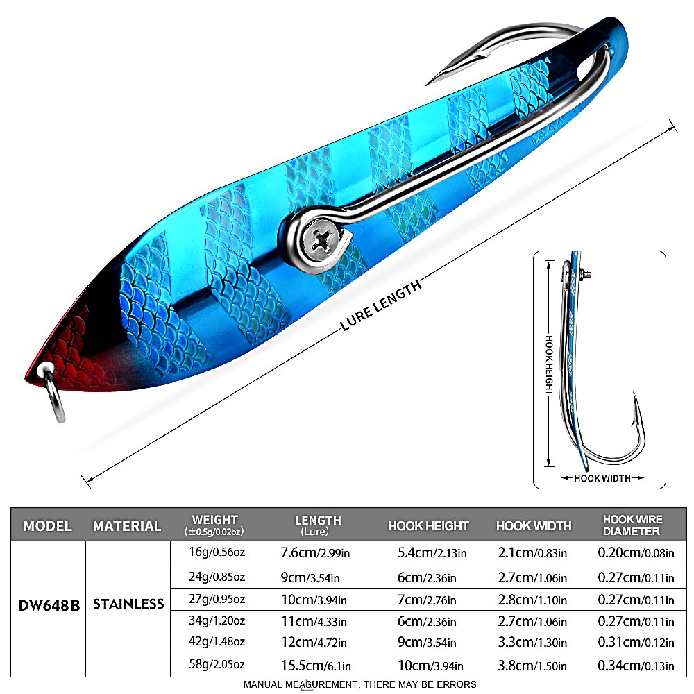 KATYUSHA DW648 Sinking Metal Jig Long Cast Lure 30-60g 6 Colors (1PC) - sku
