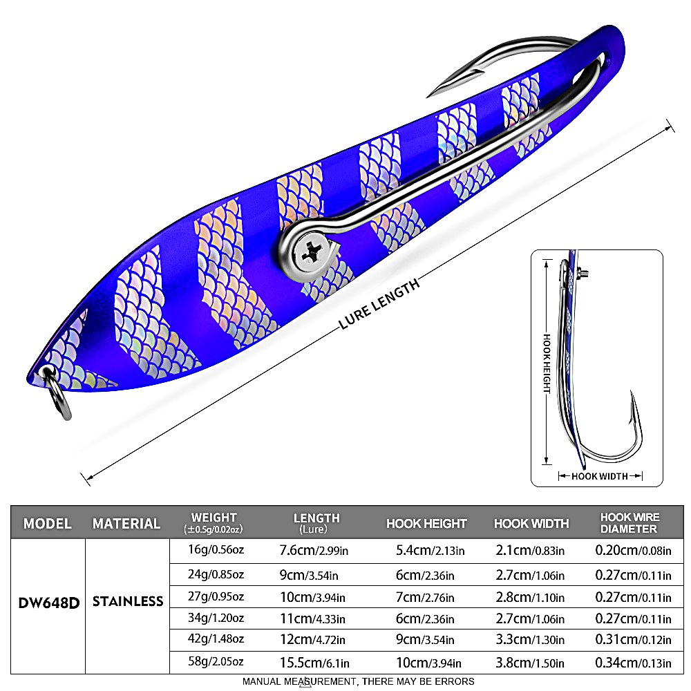 KATYUSHA DW648 Sinking Metal Jig Long Cast Lure 30-60g 6 Colors (1PC) - sku