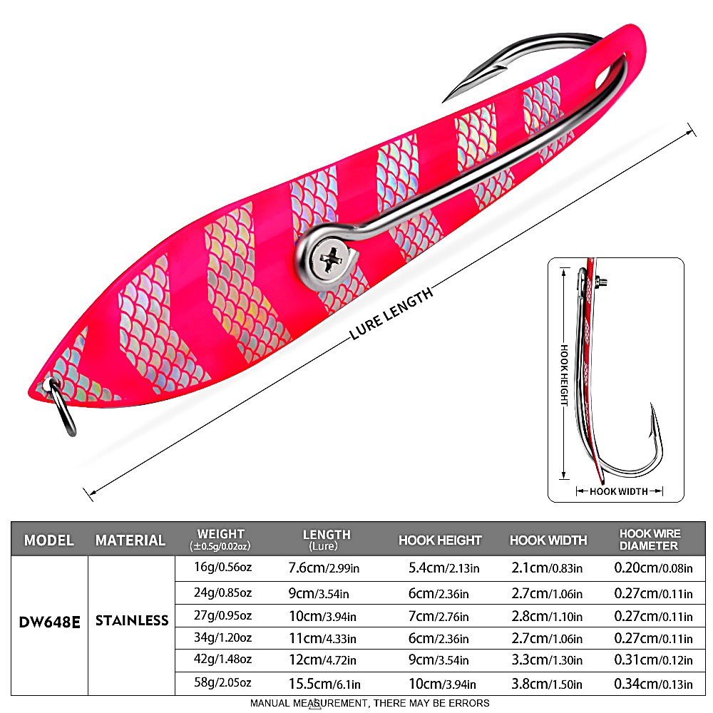 KATYUSHA DW648 Sinking Metal Jig Long Cast Lure 30-60g 6 Colors (1PC) - sku