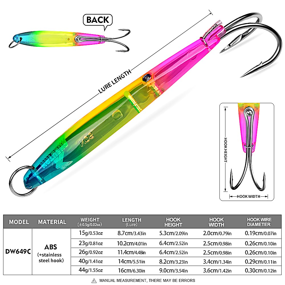 KATYUSHA DW649 Metal Jig Lure 15-44g 6 Colors (1PC) - sku