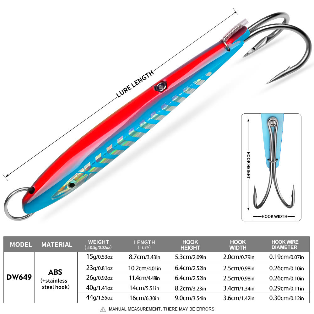 KATYUSHA DW649 Metal Jig Lure 15-44g 6 Colors (1PC) - detail view