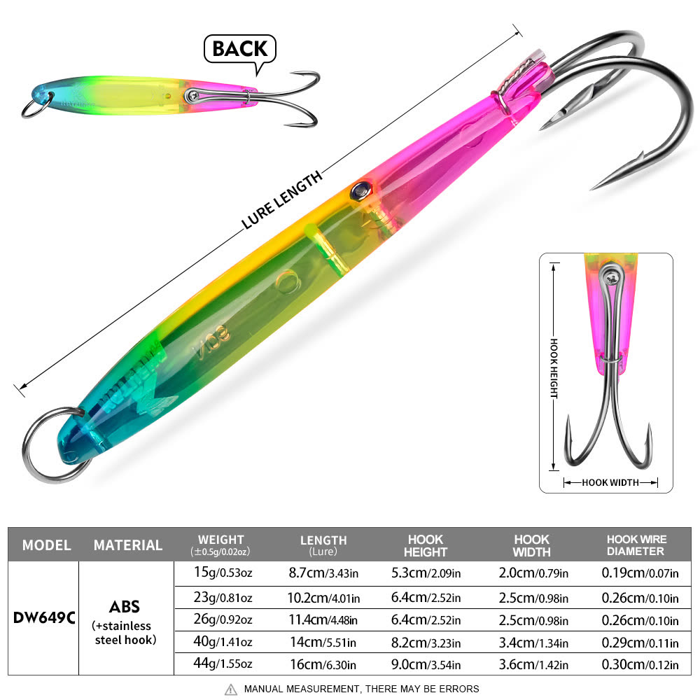 KATYUSHA DW649 Metal Jig Lure 15-44g 6 Colors (1PC) - colour option C