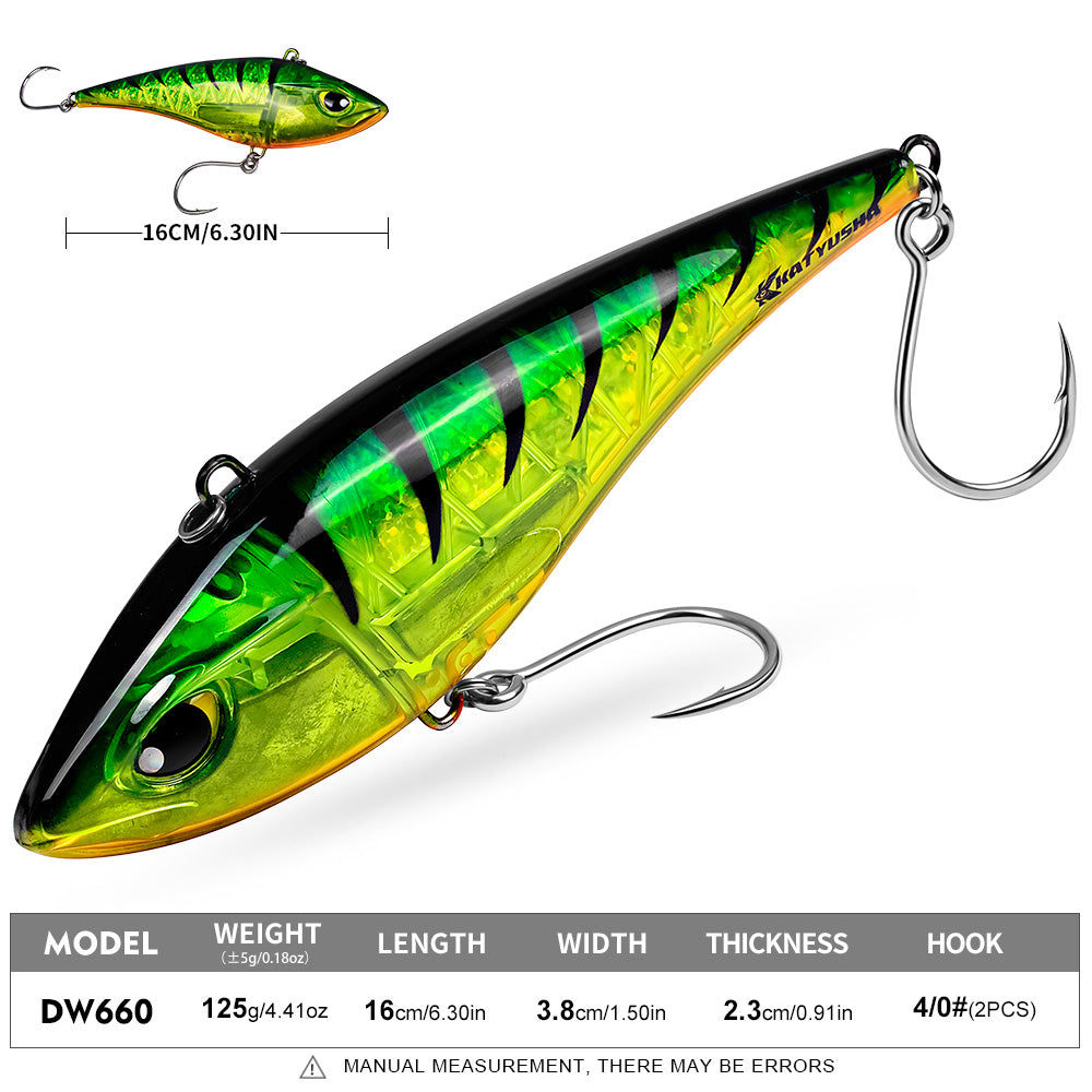 KATYUSHA DW660 & DW661 Vibration Hard Lure 8 Colors (A-H) Saltwater Offshore Fishing Bait 39g/ 125g (1PC Pack)