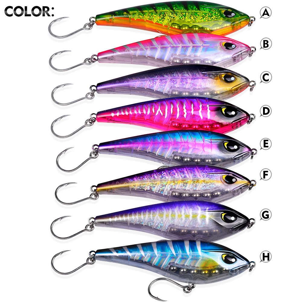 KATYUSHA DW660 & DW661 Vibration Hard Lure 8 Colors (A-H) Saltwater Offshore Fishing Bait 39g/ 125g (1PC Pack) - detail view