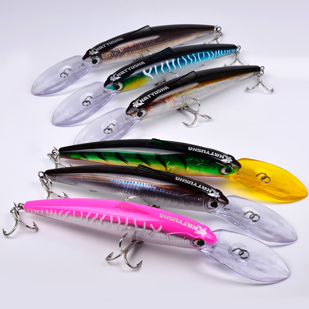 KATYUSHA DW663 Deep Diving Minnow Lure 82g/ 135g Floats at Rest (1PC) - detail view
