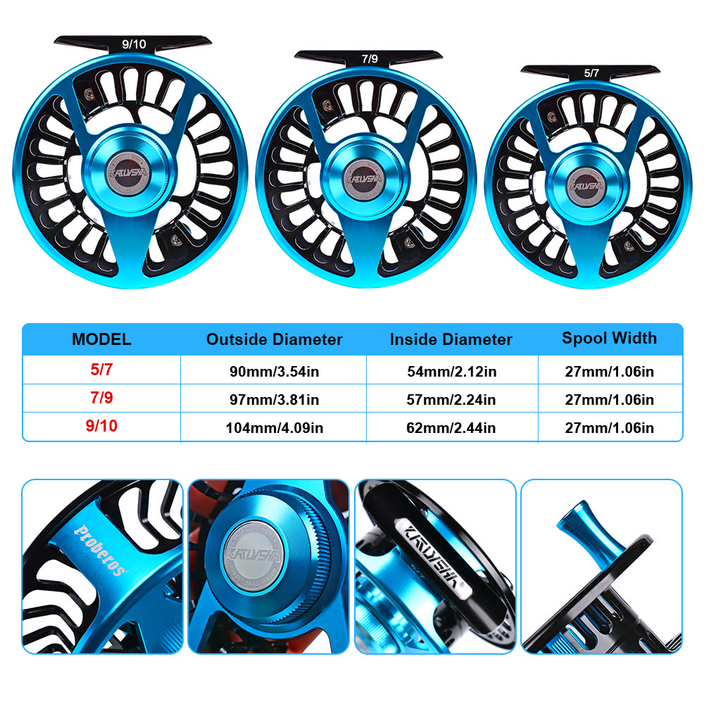 KATYUSHA FR05 Fly Fishing Reel 5/ 7 7/ 9 9/ 10 Full Metal CNC - colour option C