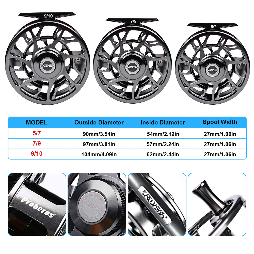 KATYUSHA FR06 Fly Fishing Reel 5/ 7 7/ 9 9/ 10 Full Metal CNC - colour option A