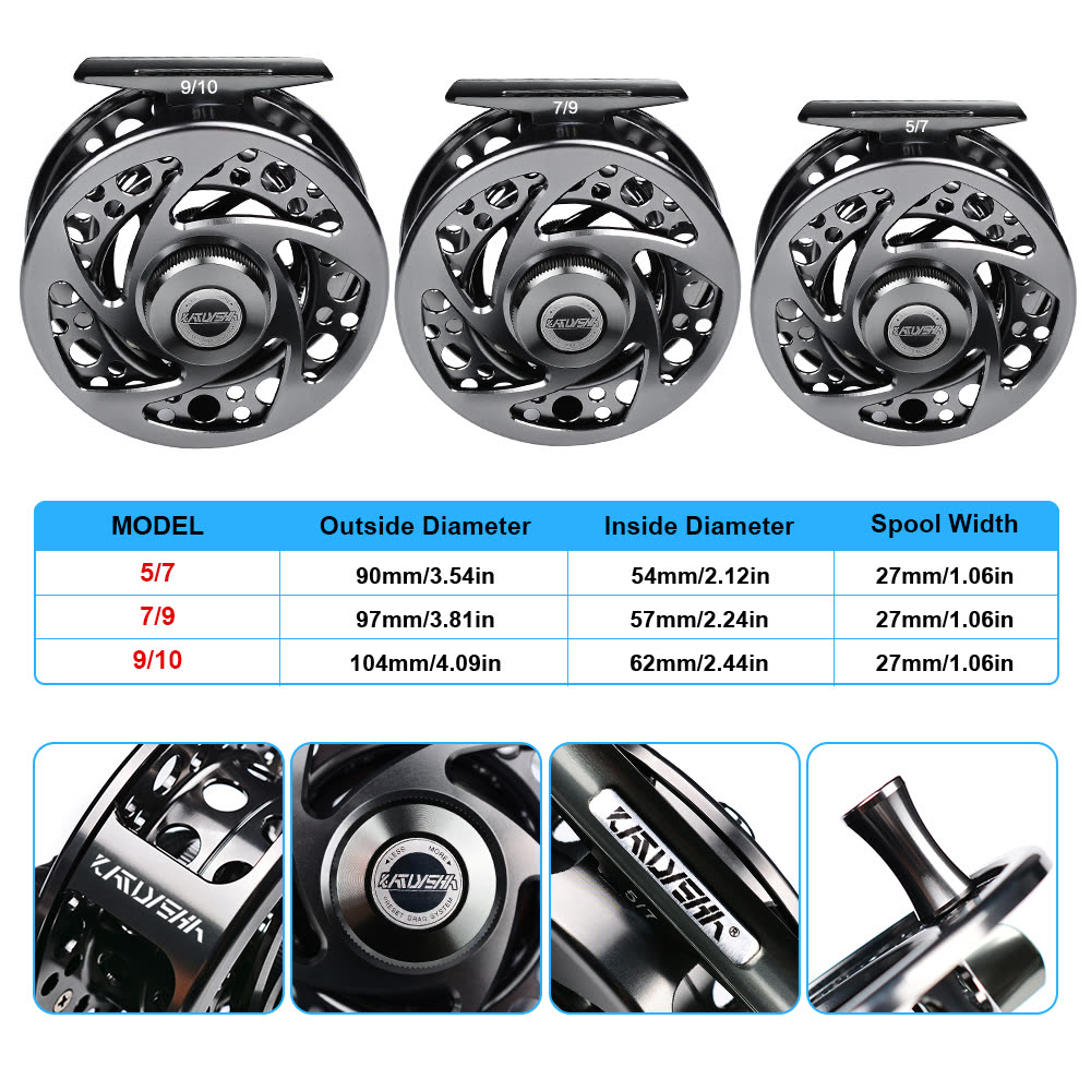 KATYUSHA FR07 Fly Fishing Reel 5/ 7 7/ 9 9/ 10 Full Metal CNC - colour option A