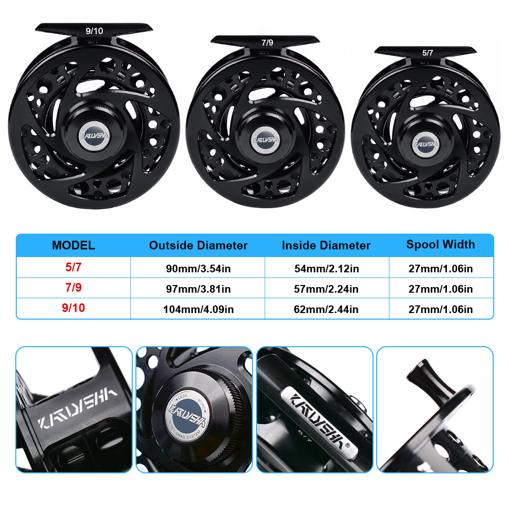 KATYUSHA FR07 Fly Fishing Reel 5/ 7 7/ 9 9/ 10 Full Metal CNC - colour option C