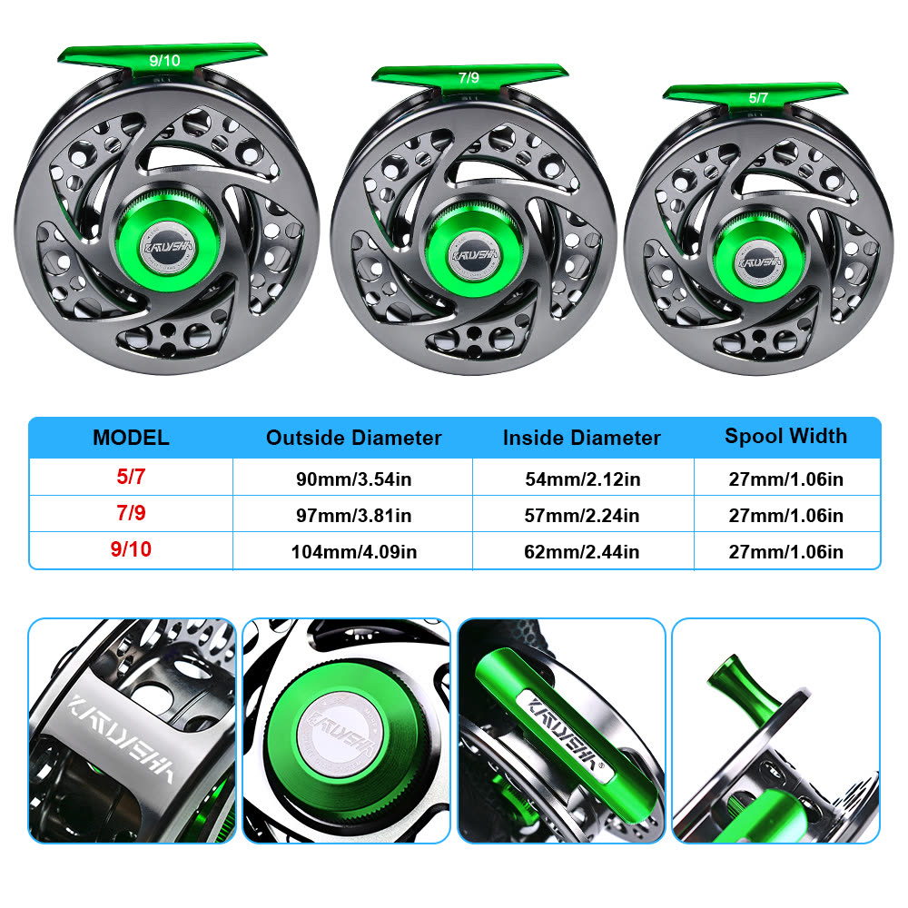 KATYUSHA FR07 Fly Fishing Reel 5/ 7 7/ 9 9/ 10 Full Metal CNC - colour option D