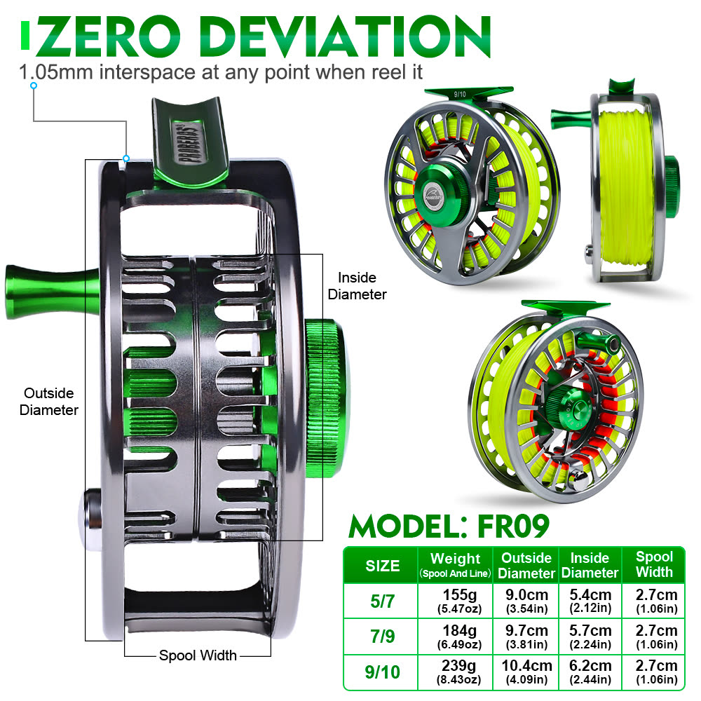 KATYUSHA FR09 Fly Fishing Reel 5/ 7 7/ 9 9/ 10 Full Metal CNC - detail view