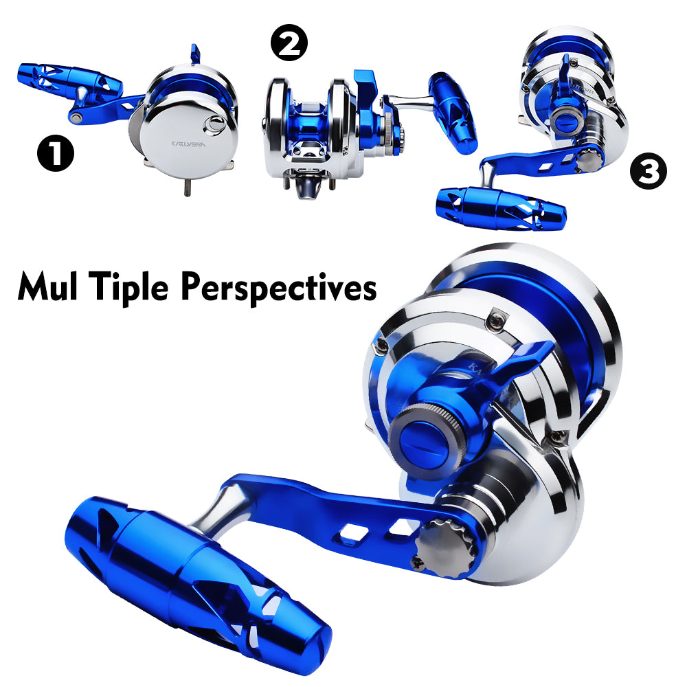 KATYUSHA All Aluminum Saltwater Jigging Reels CNC Precision Processed Fishing Reels 500 Size Trolling Reels