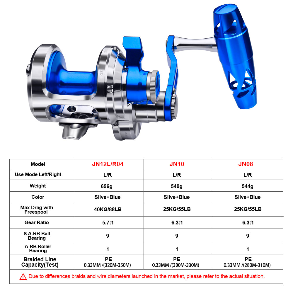 KATYUSHA JN08-JN10 Series Jigging Reels - 40KG/ 25KG Max Drag Fishing Reels for Trolling