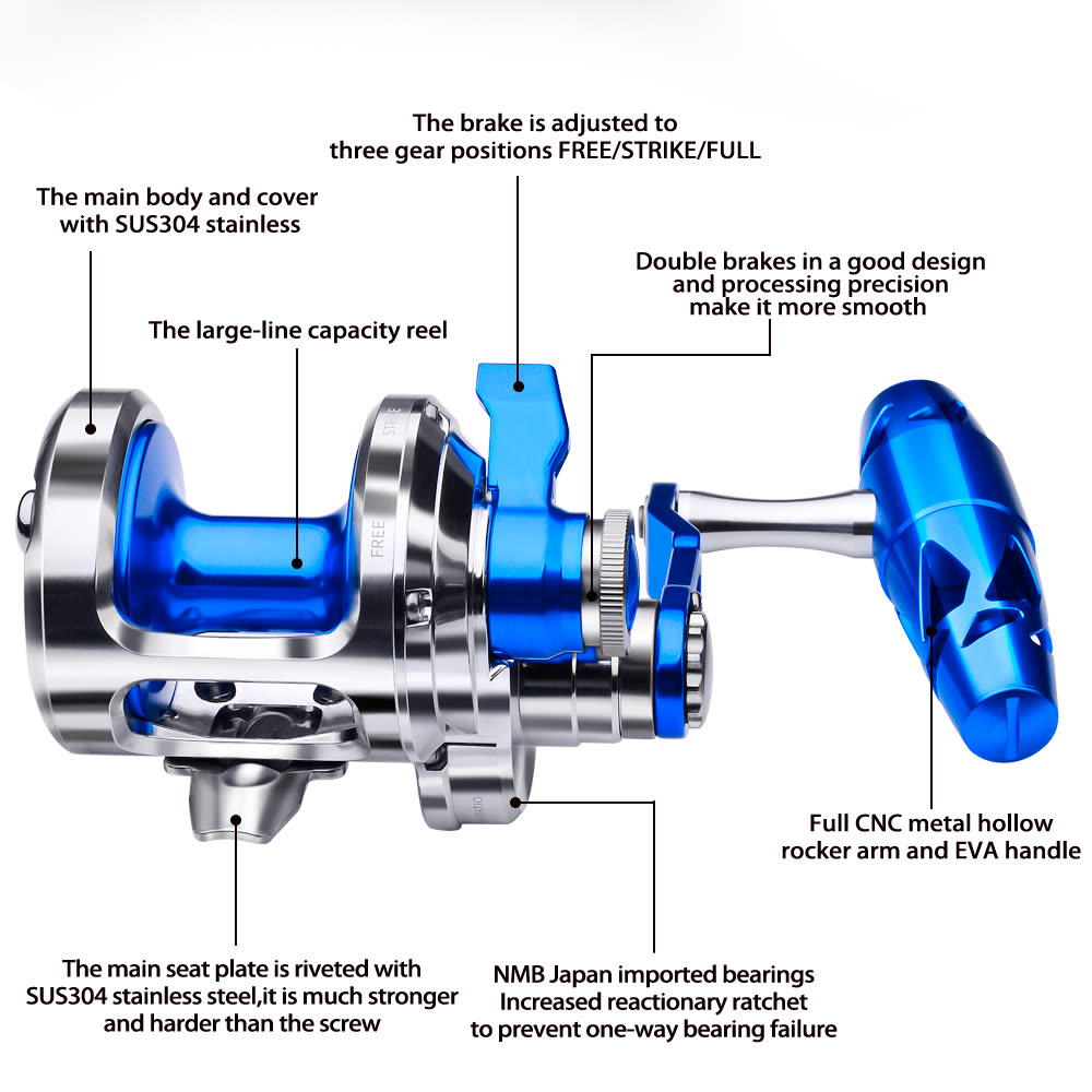 KATYUSHA JN08-JN10 Series Jigging Reels - 40KG/ 25KG Max Drag Fishing Reels for Trolling - detail view