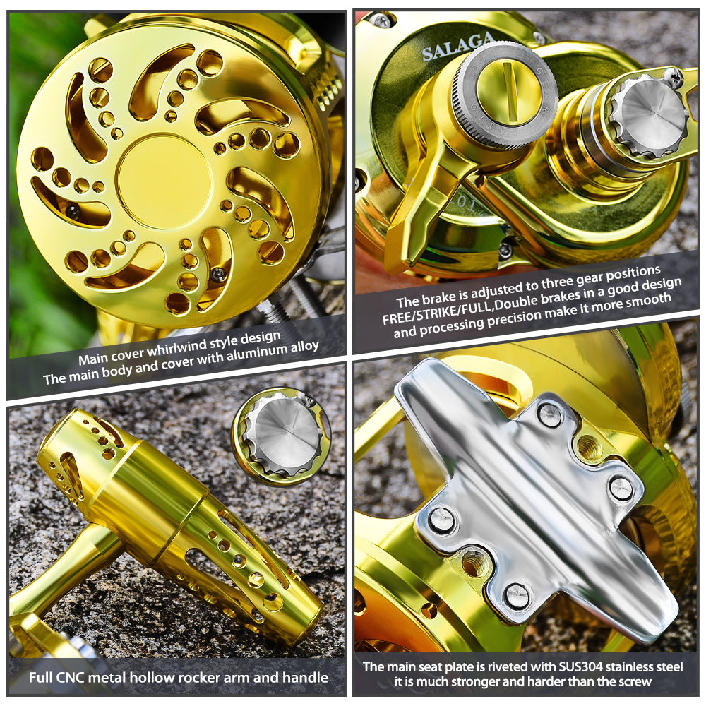 KATYUSHA JN12L/ R01 Gold Jigging Reel - 40KG Max Drag, Ideal Fishing Reel for Trolling