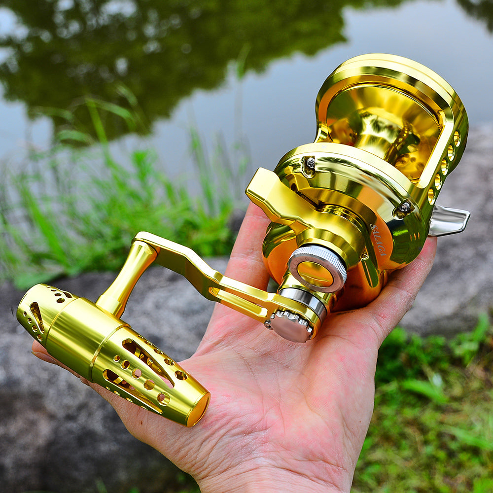 KATYUSHA JN12L/ R02 Gold Hollow Jigging Reel - 40KG Max Drag, Ideal for Fishing & Trolling